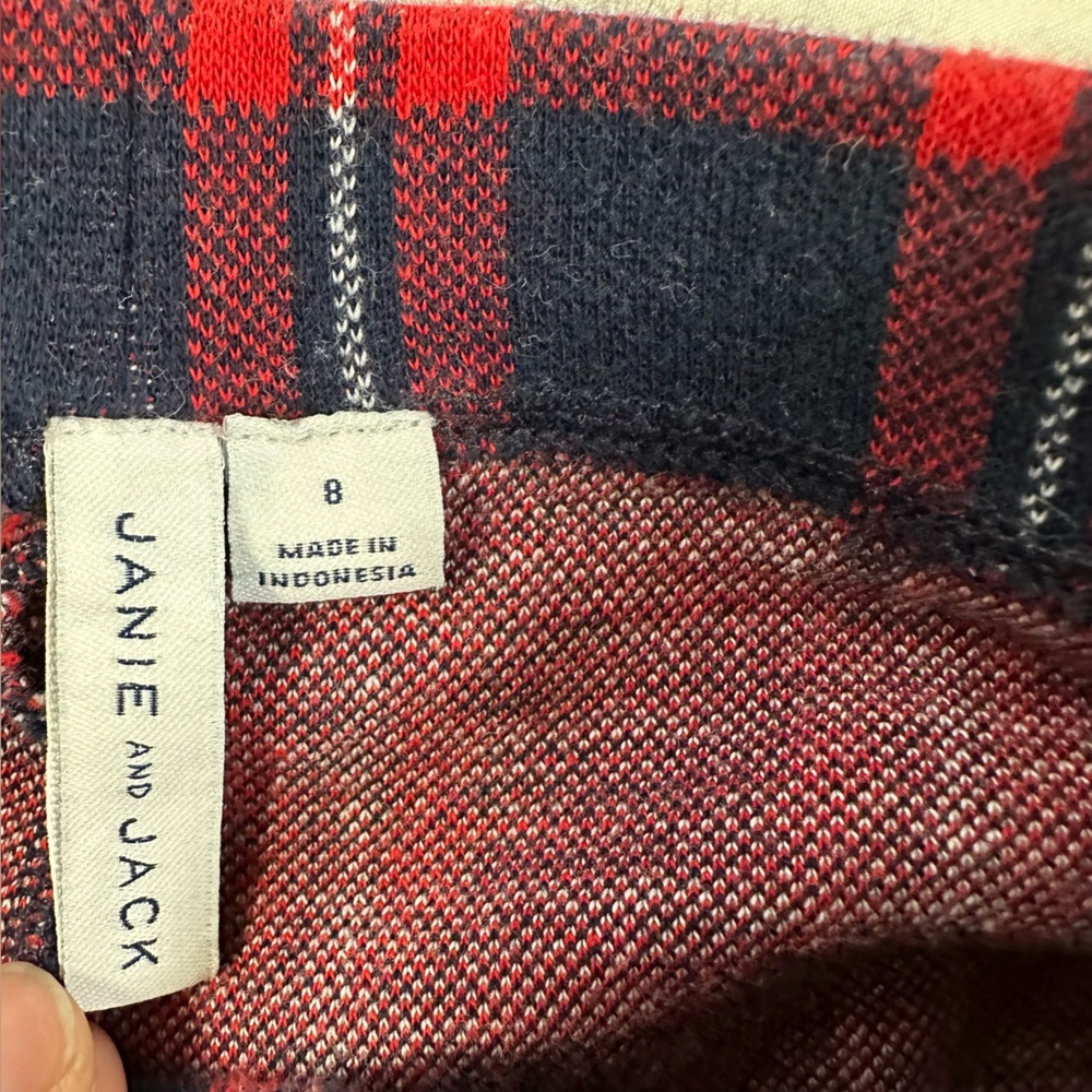 Janie and Jack Girl Holiday Bow Shirt and Red Plaid Pant Matching Set Size8 - Picture 9 of 12